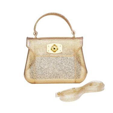 Doe a Dear - Gold Closure Glitter Jelly Bag - Silver Glitter