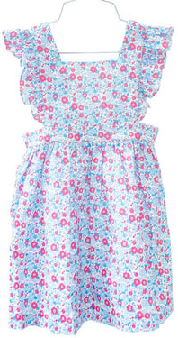 Ruth & Ralph - Pink and Blue Floral Morgan Pinafore Dress