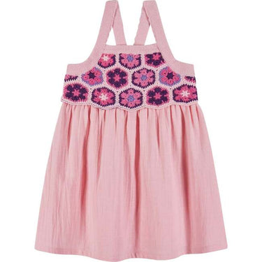 Andy & Evan - Pink Crochet Bodice Dress