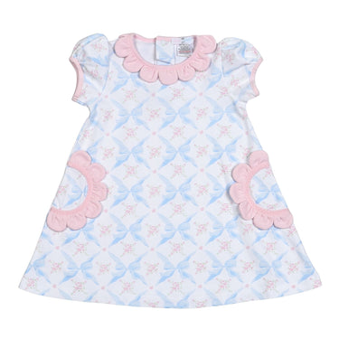 Baby Loren - Blue Bows Pima Dress