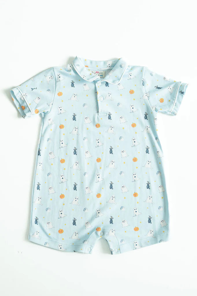 Ruth and Ralph - Blue Ghost & Friends Collard Romper