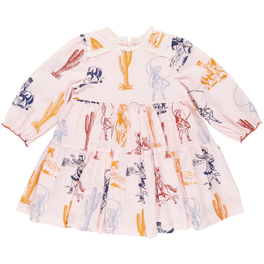 Pink Chicken - Girls Charlie Dress - Pink Cowgirls