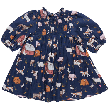 Pink Chicken - Girls Stevie Full Sleeve Dress - On the Farm
