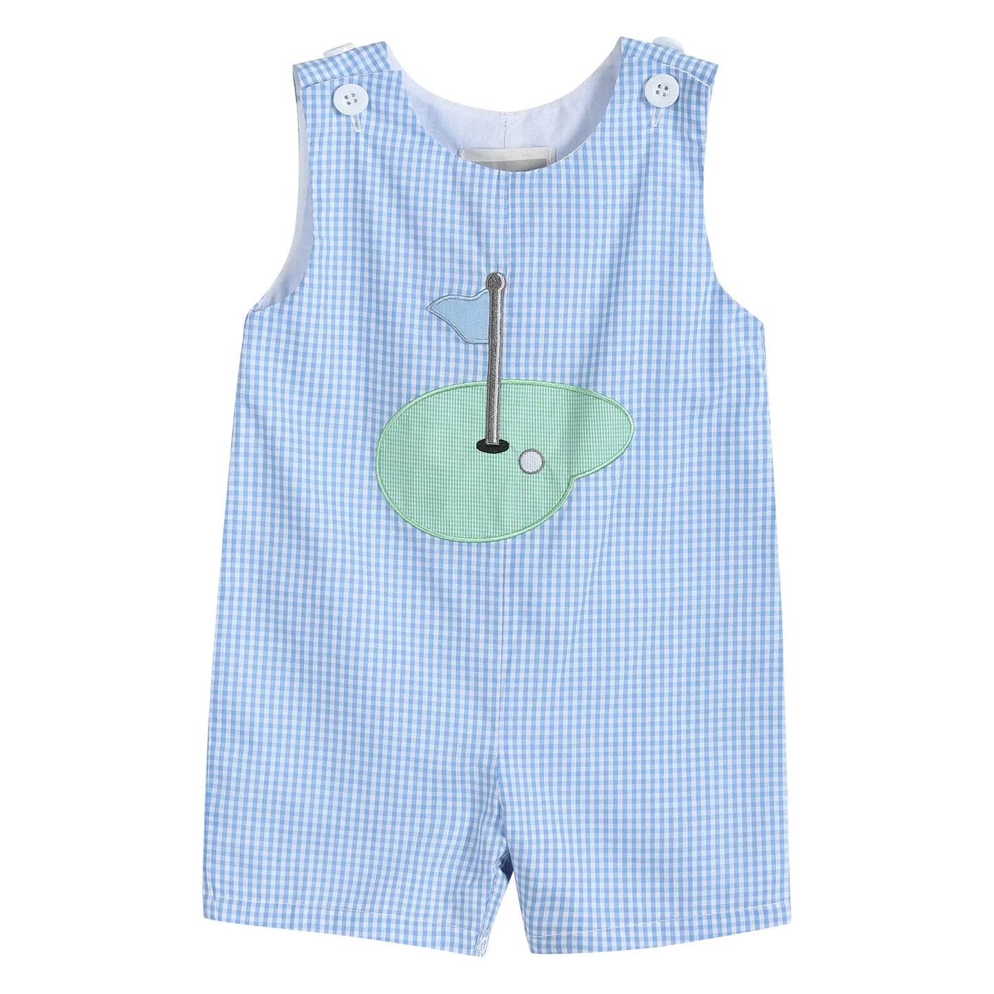 Lil Cactus - Blue GIngham Golf Hole Shortall