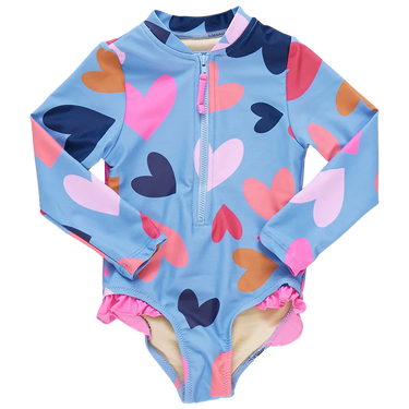 Pink Chicken - Girls Arden Suit - Multi Tossed Hearts