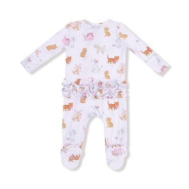 Angel Dear - 2 Way Zipper Ruffle Back Footie - Fancy Pets