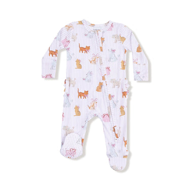 Angel Dear - 2 Way Zipper Ruffle Back Footie - Fancy Pets
