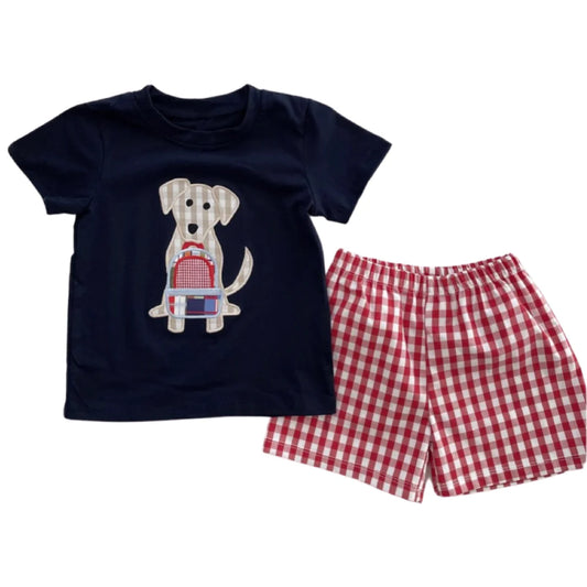 City Beautiful Children's Boutique - Back To School Puppy Short Set