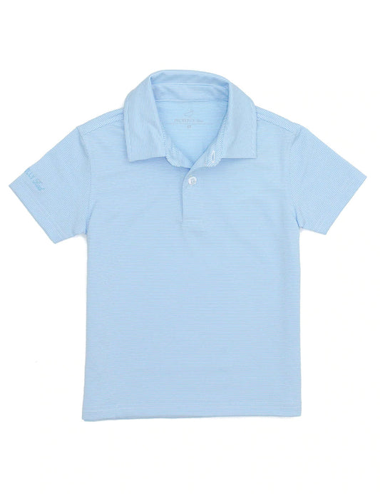 Properly Tied -  Boys Gulfport Polo Powder Blue Stripe