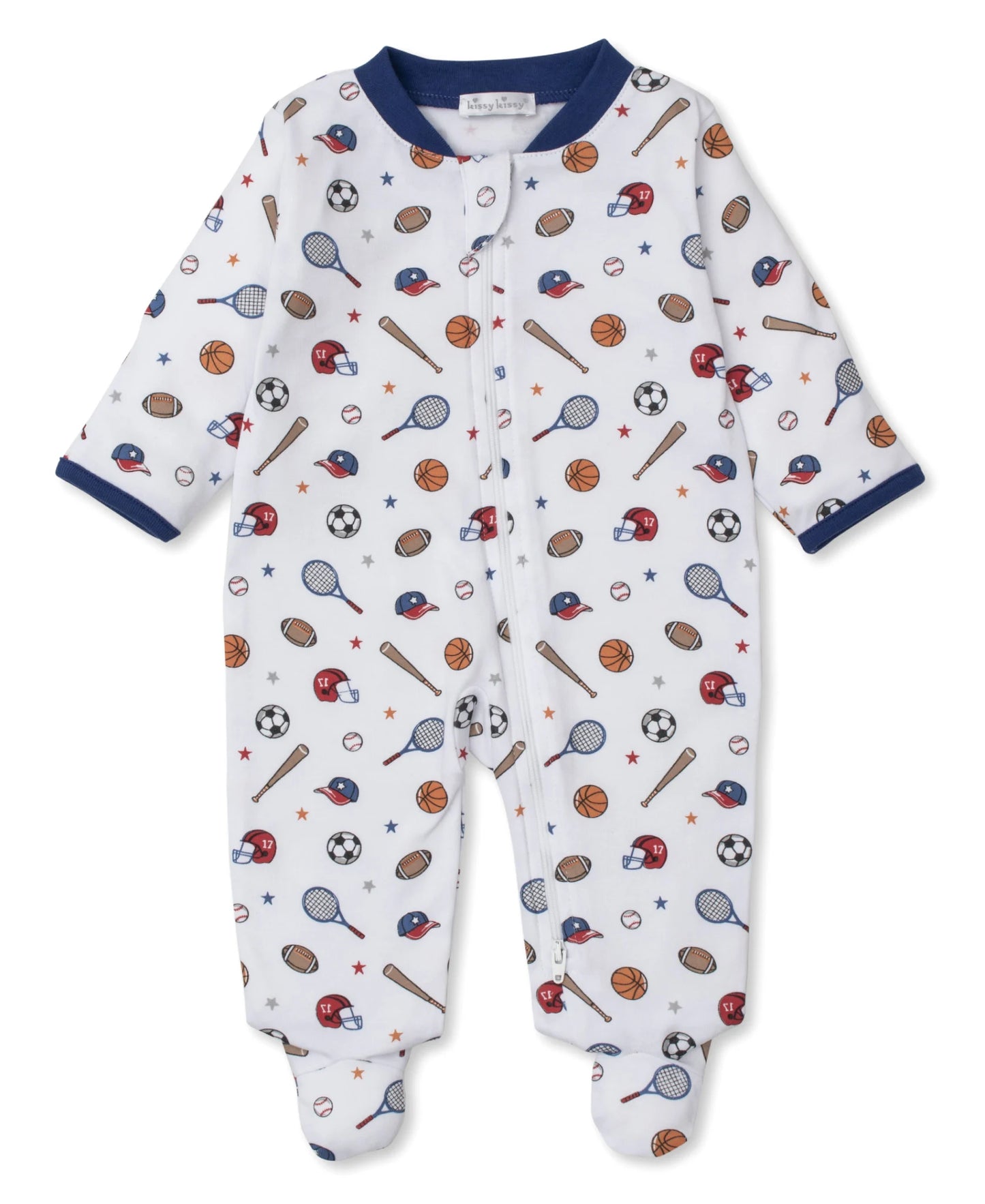 Kissy Kissy - Footie W/Zipper - PJ Sports Lineup