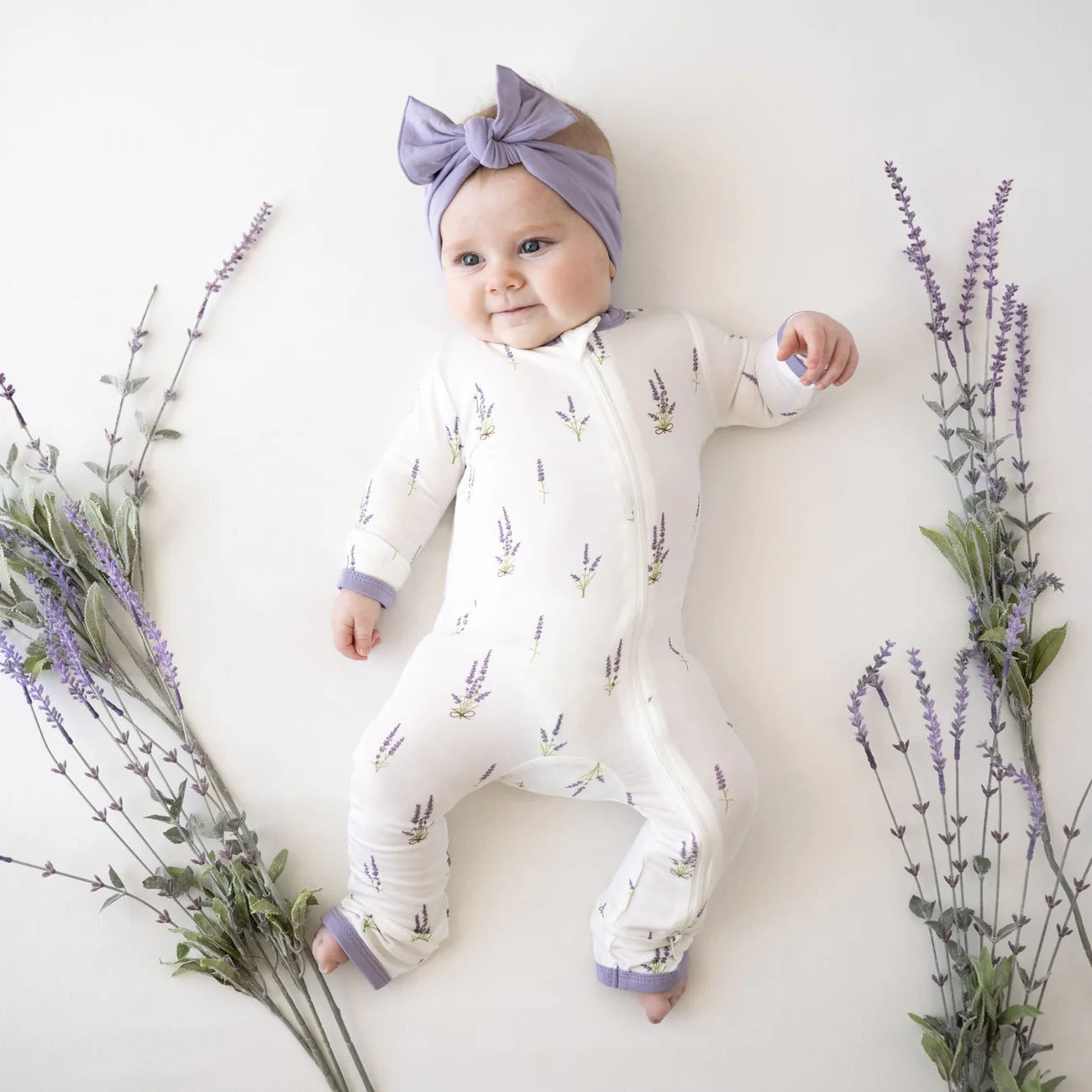 Kate Baby - Zippered Romper in Lavender