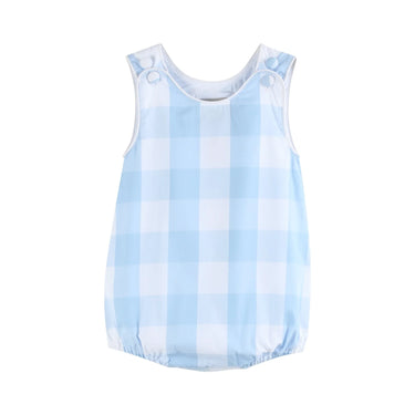 Lil Cactus - Large Blue Check Bubble Romper