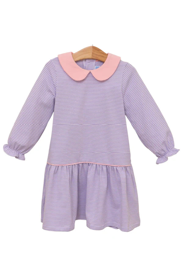 Trotter Street - Katherine Dress - Lavender Stripe/Light Pink