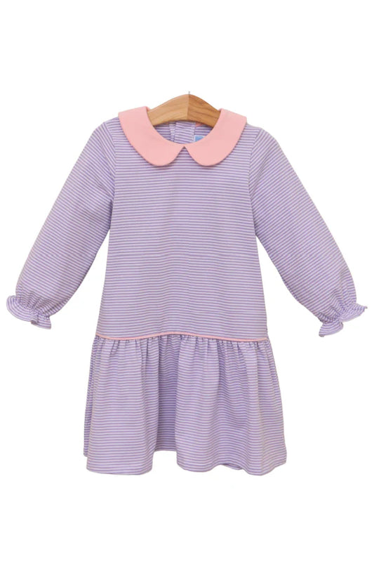 Trotter Street - Katherine Dress - Lavender Stripe/Light Pink