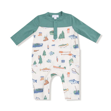 Angel Dear - Romper w/ Contrast Sleeves - Fishing Things