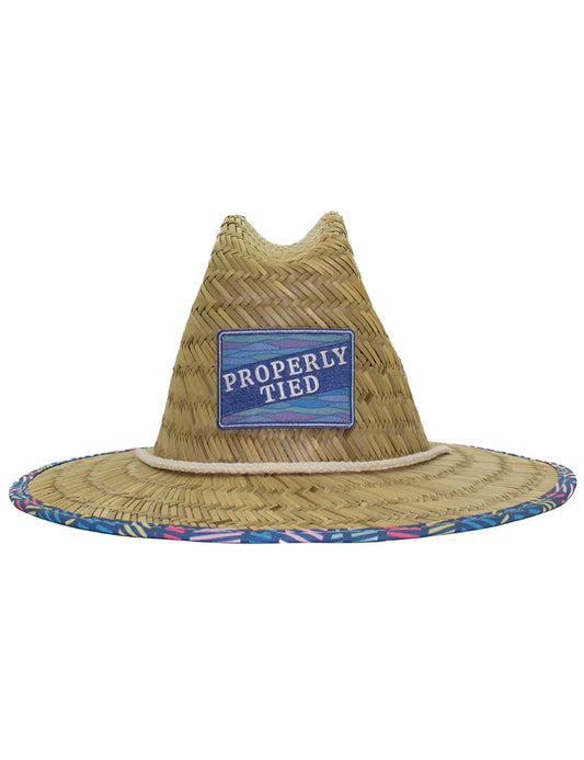 Properly Tied - Boys Cabo Straw Hat Malibu Wave