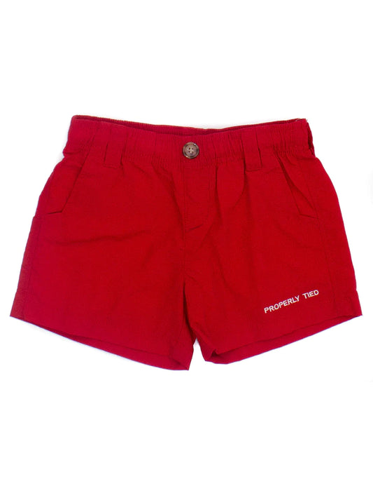 Properly Tied -  Boys Mallard Short - Red