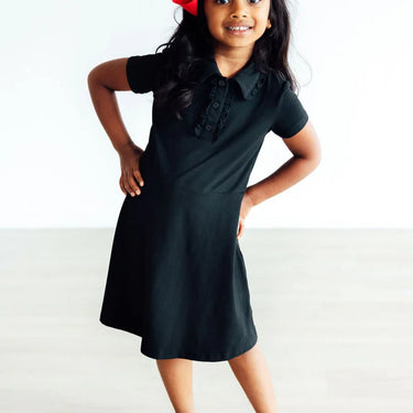 Mila & Rose - Black Shortsleeve Polo Dress
