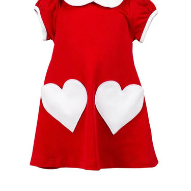 Proper Peony - Solid S/S Aline Dress Red