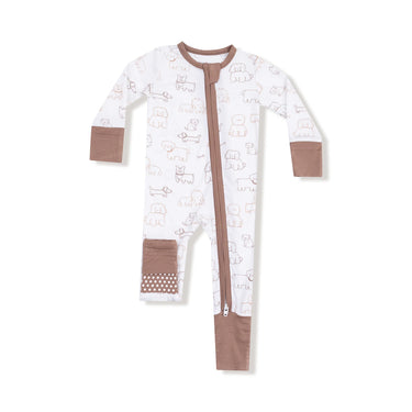 Angel Dear - 2 Way Zipper Romper - Neutral Pups