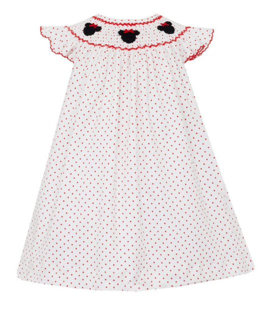 Petit Bebe - Minnie Red & White Polka Dot Knit - Angel Wing Bishop