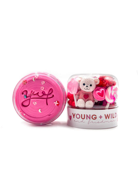 Young + Wild and Friedman - Valentines Pink Grab and Go Dough Jar