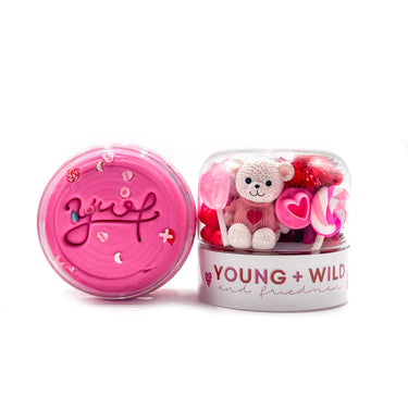 Young + Wild and Friedman - Valentines Pink Grab and Go Dough Jar