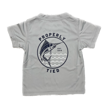 Properly Tied - Boys Performance SS Tee Marlin Circle - Ice Grey