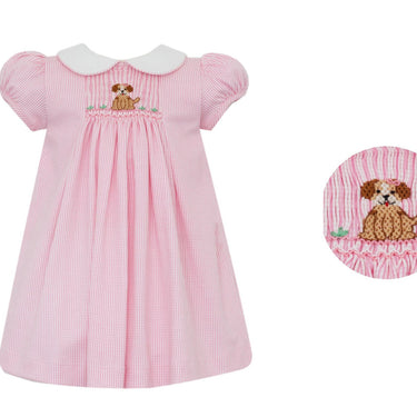 Petit Bebe - Puppies Girls - Pink Knit Check Float S/S