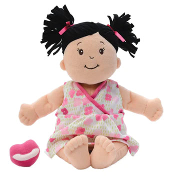 The Manhattan Toy Co. - Baby Stella Peach Doll with Black Hair