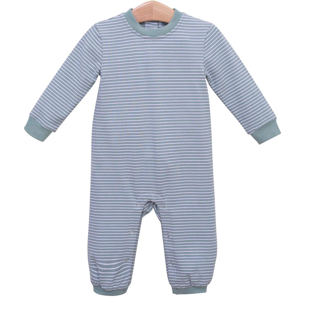 Trotter Street - Miller Romper - Sage Stripe