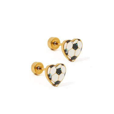 Linny Co - Soccer Screwback Stud Earrings