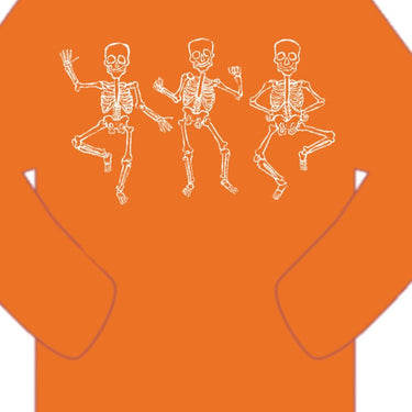 Mustard & Ketchup Kids - Long Sleeve Orange Skeleton T-shirt