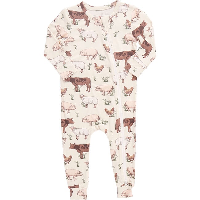 Pink Chicken - Baby Bamboo Romper - Farm Life