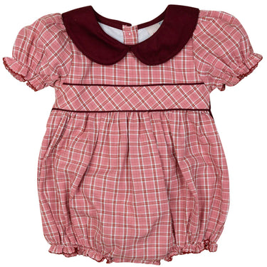 Smockingbird - Pink and Maroon Tartan Bubble