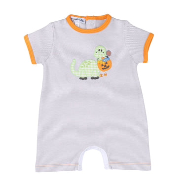 Magnolia Baby - Spooky Saurus Combo Short Playsuit Orange