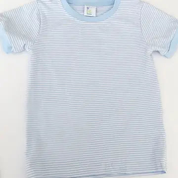 Huckleberry Hill Kids - Blue & White Stripe Short Sleeve T-Shirt