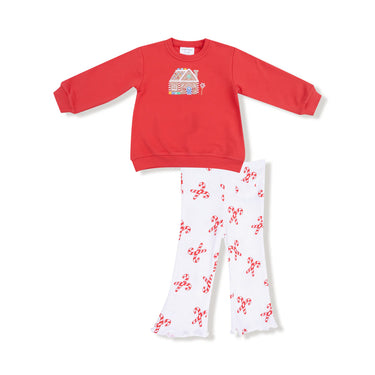 Angel Dear - Puffy L/s Oversized Sweatshirt + Flared Pant - Candy Canes