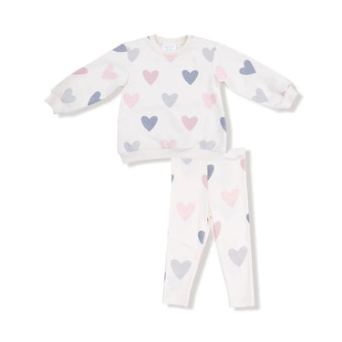 Angel Dear - Sweatshirt & Legging - Hearts - French Terry Puffy L/S Oversized