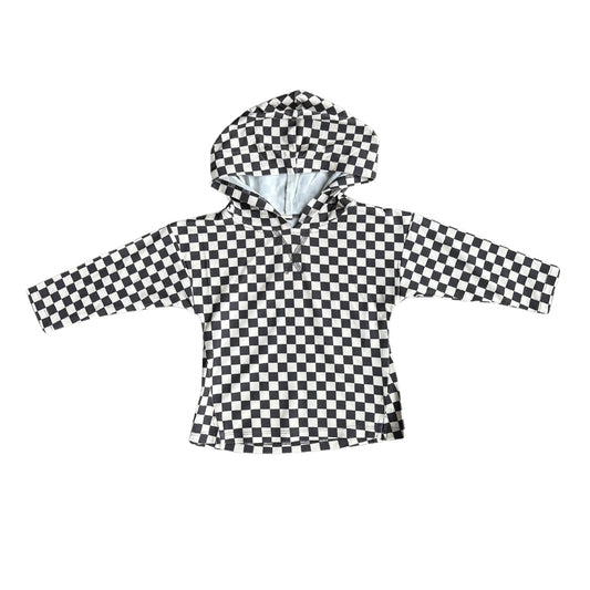 Baby Sprouts - Jersey Hoodie - Checkered in Gray Wash