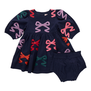 Pink Chicken - Baby Girls Brooke Dress Set - Multi Bow Applique