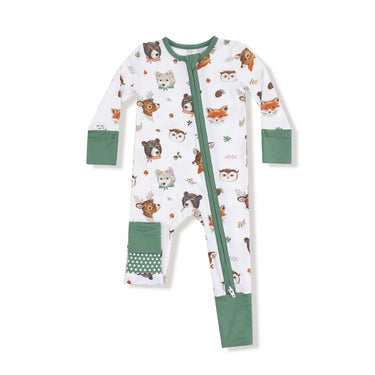Angel Dear - 2 Way Zipper Romper - Woodland Animal Faces