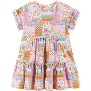Andy & Evan - Multi Pattern Tile Print Dress