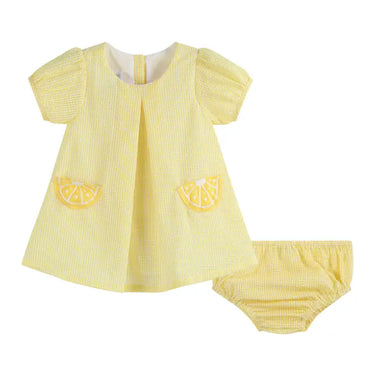 Lil Cactus - Yellow Lemon Dress and Panty Cover Set