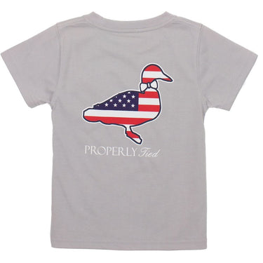 Properly Tied - Baby & Boys Americana Logo SS Ice Grey