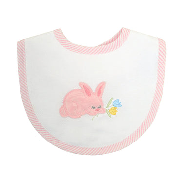 3 Marthas - Pink Bunny Medium Applique Bib