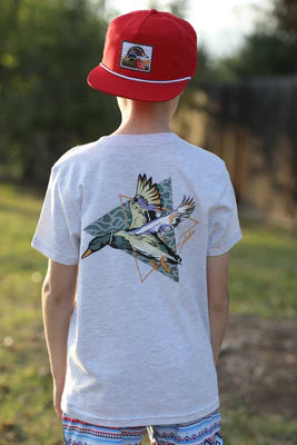 Burlebo -  Youth - Camo Tee -  Heather Ash Grey - Short Sleeve