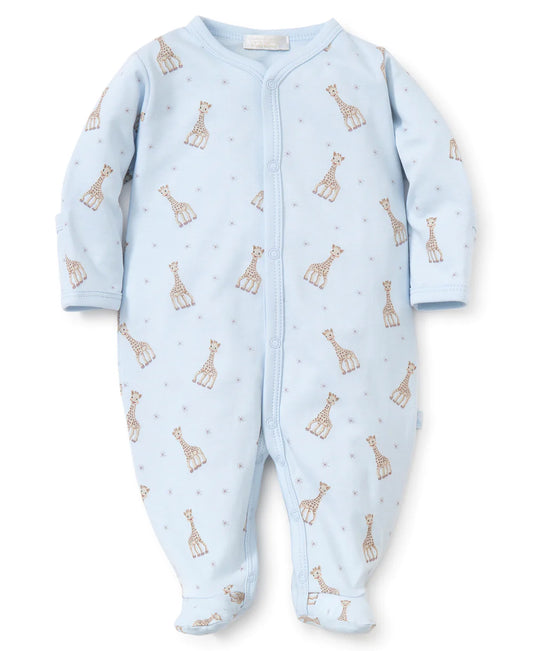 Kissy Kissy Sophie La Giraffe Print Footie - Light Blue