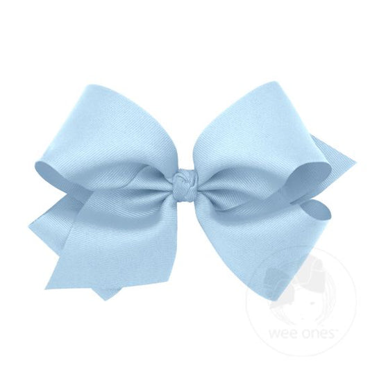 Wee Ones - King Classic Grosgrain Girls Hair Bow (Knot Wrap) - Millennium Blue