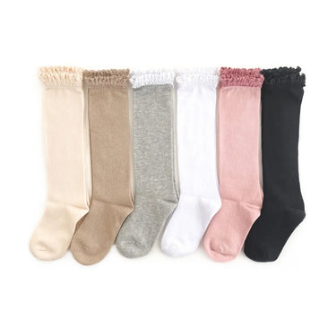 Little Stocking Co. - Neutral Lace Top Knee Highs